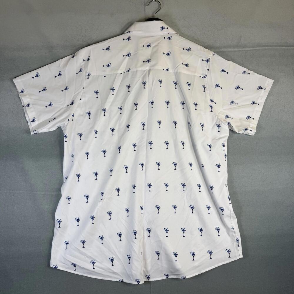 Dixxon Flannel Shirt Mens XL White Martini The Gnar Tini Cocktail Short Sleeve - Picture 3 of 7